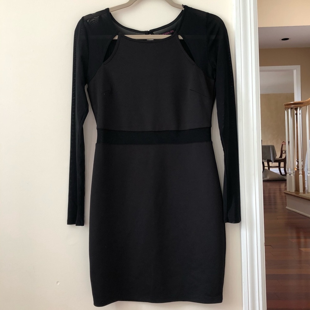 Little Black Mesh Detail Dress
